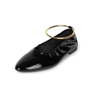Jeffrey Campbell TIPPY-MB Ballerina Flat in Black Patent Leather 8.5 NWOB